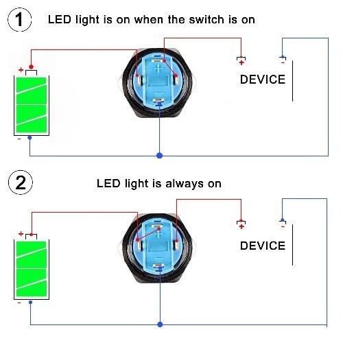Title2pcs 12mm Micro Metal Latching Push Button Switch, Raised Head, Waterproof