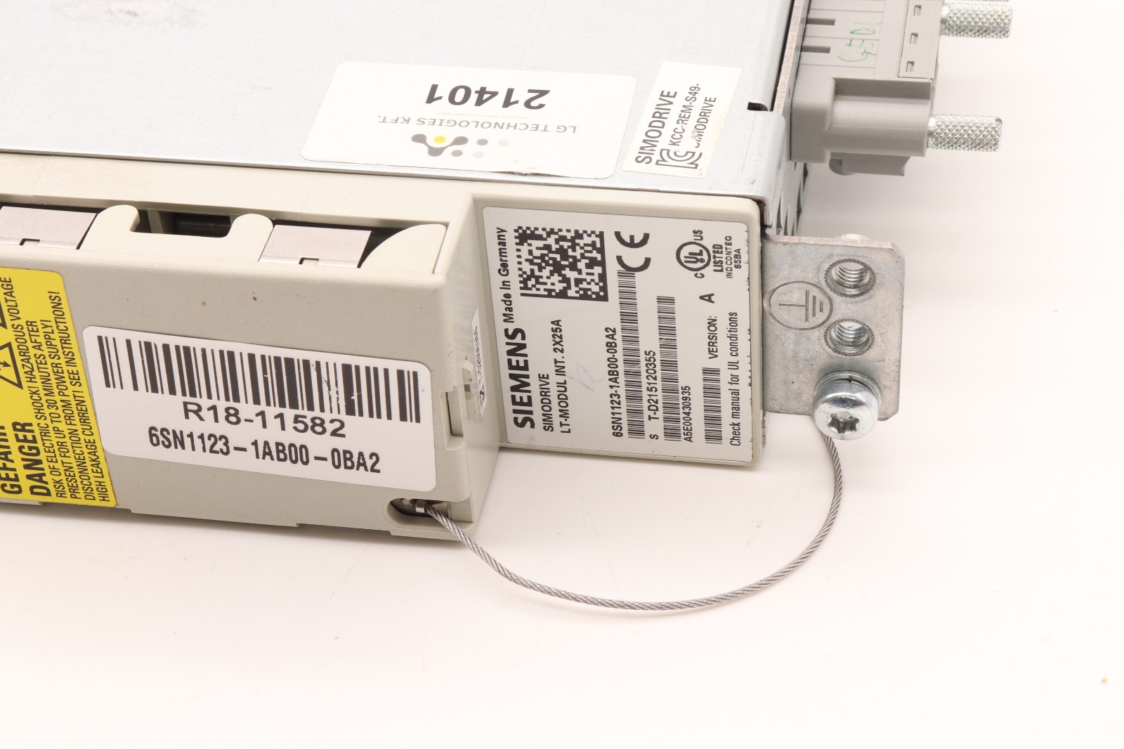 SIEMENS 6SN1123-1AB00-0BA2 SIMODRIVE LT MODULE INT. 2X25A