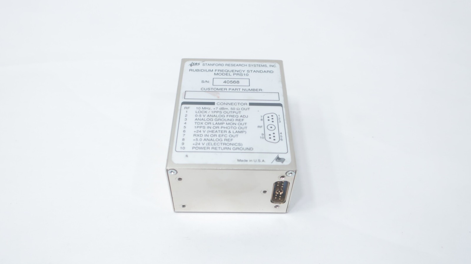 Stanford Research Systems PRS10 Rubidium Frequency Standard 10mhz