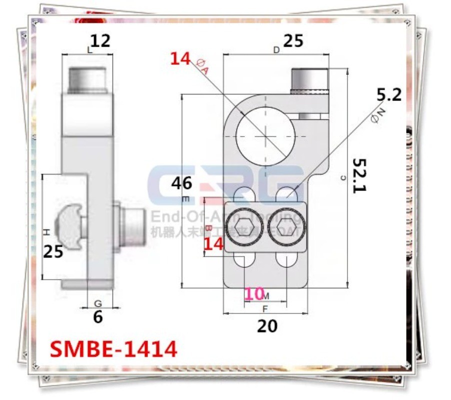 1PCS NEW FIT FOR SMBE-1414T T Yes with nut fixture cylinder connection fixation