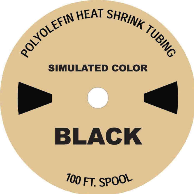 100 Feet BLACK 5/8″ Polyolefin 2:1 Heat Shrink Tubing