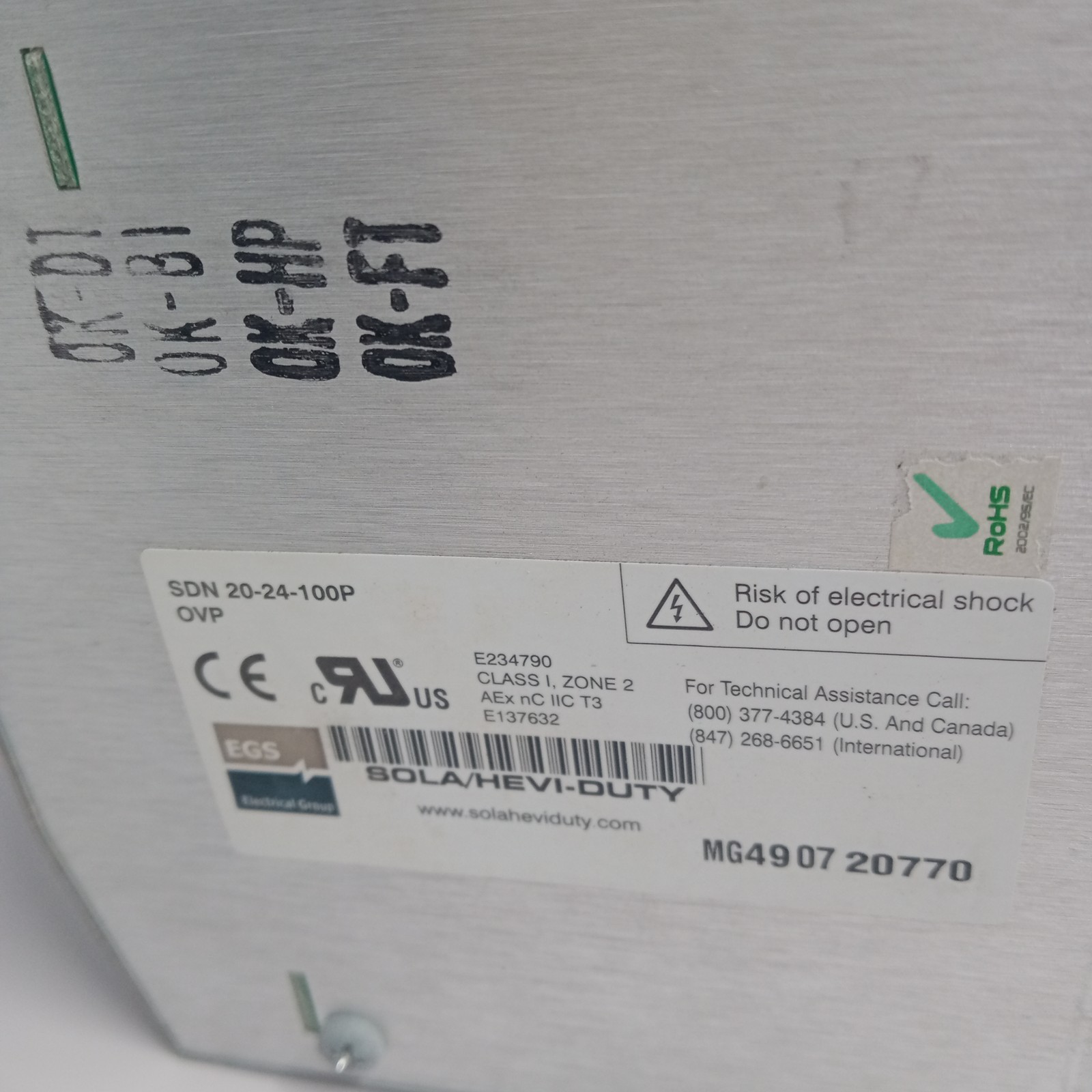 SOLA power supply SDN 20-24-100P