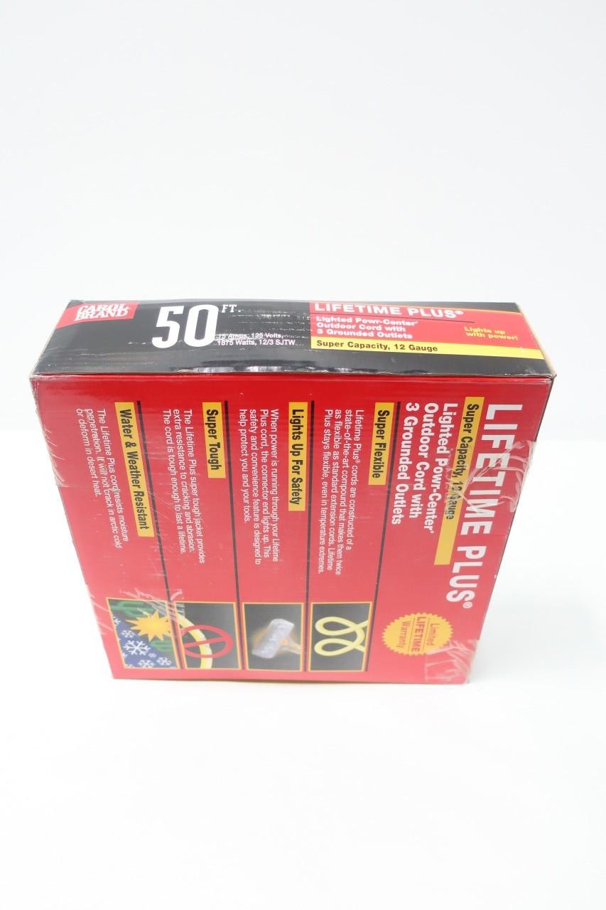 Carol 03352.61.05 Lifetime Plus Lighted Powr-center Extension Cable 50ft 125v-ac
