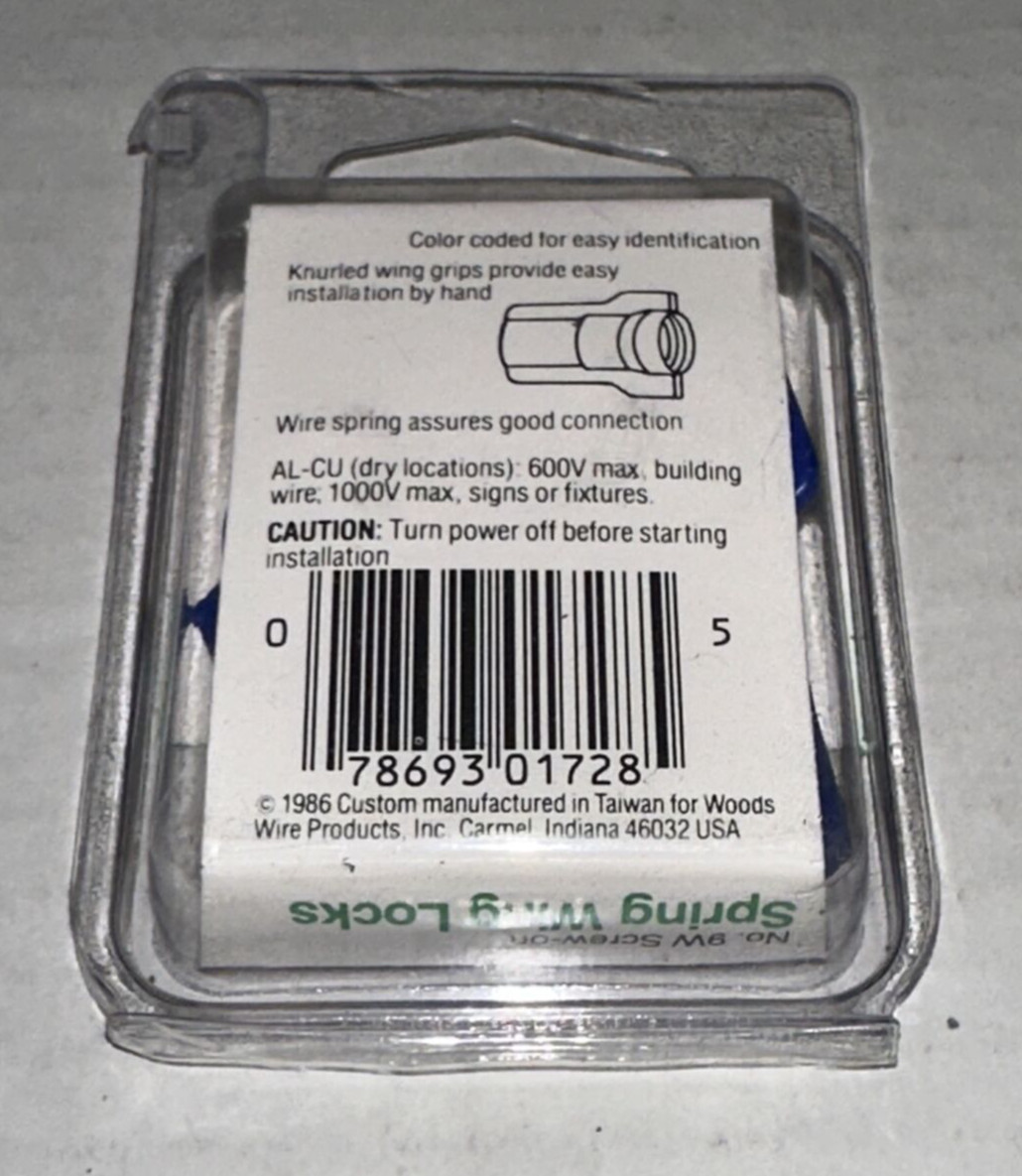 Woods 1728 NO.9W Screw On Spring Wing Lock Contains 2 Pieces Connectors NOS