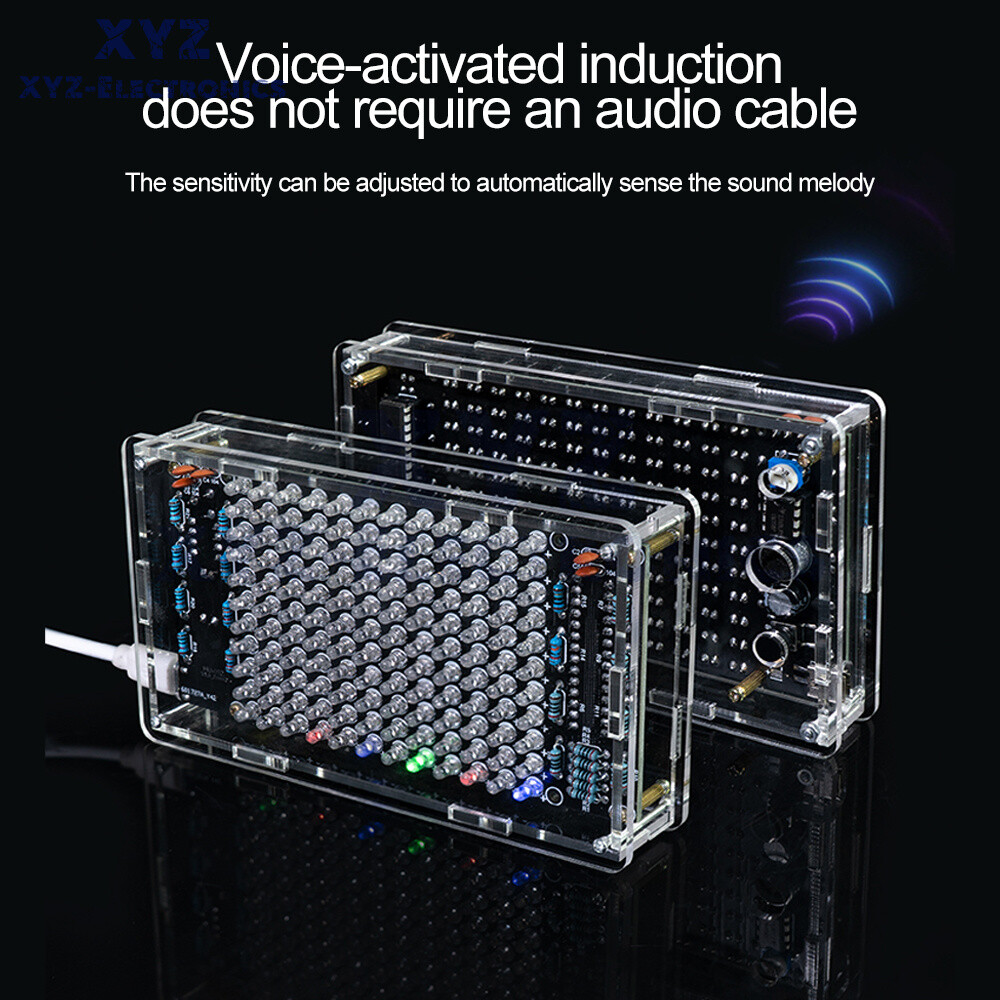 LED Music Spectrum Kit Voice Control Dynamic Dot Matrix Spectrum Screen DIY 5V