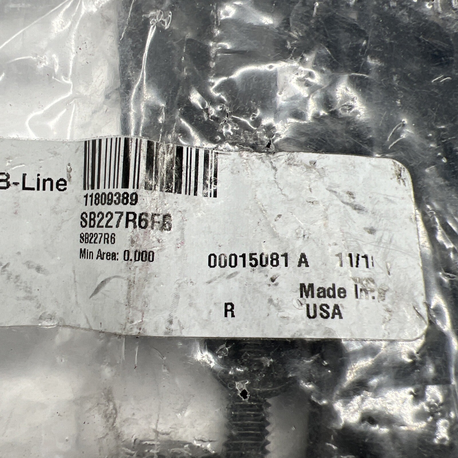 (QTY 1) Cooper B-Line Series Runway Stand-Off Hardware SB227E6FB Flat Black