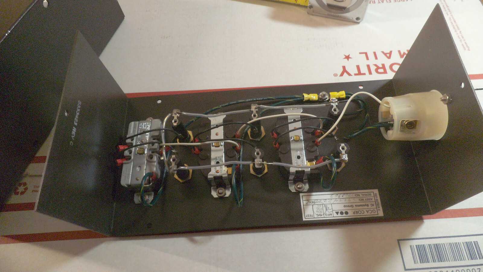 Custom electrical enclosure with Hubbell receptacles 12″ x 6″ x 5-1/2″