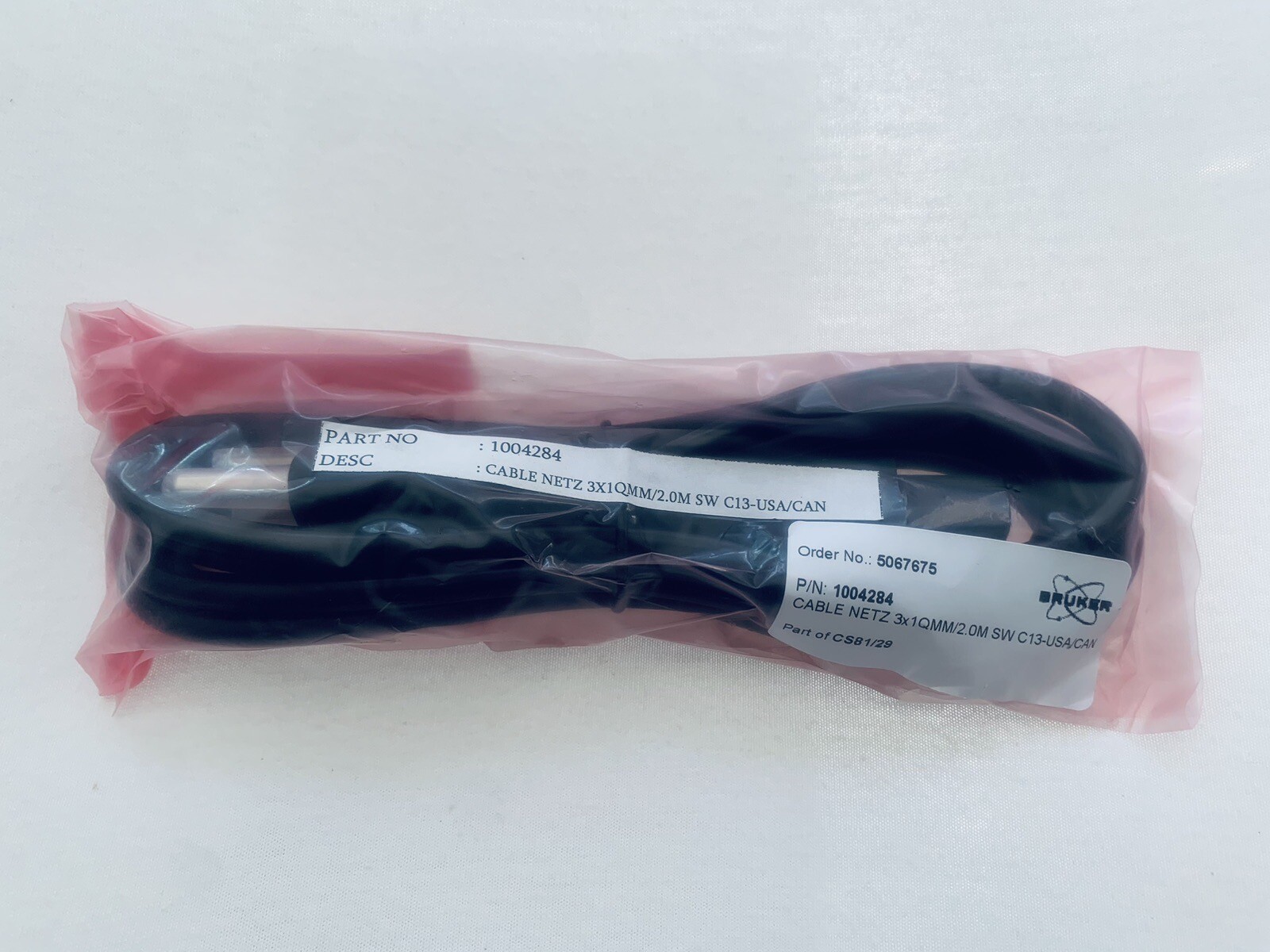 Cable Netz 3X1Qmm/2.0M ￼SW C13 – Usa/Can ~ 100-4284 ~ part of CS81/29