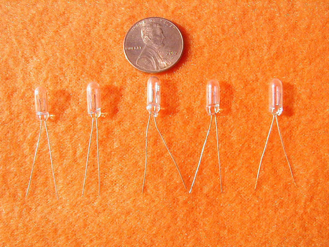 Light Bulbs, Lamps, Small, 8 Volt – Very Tiny, Miniature, Mini, 5 Bulbs