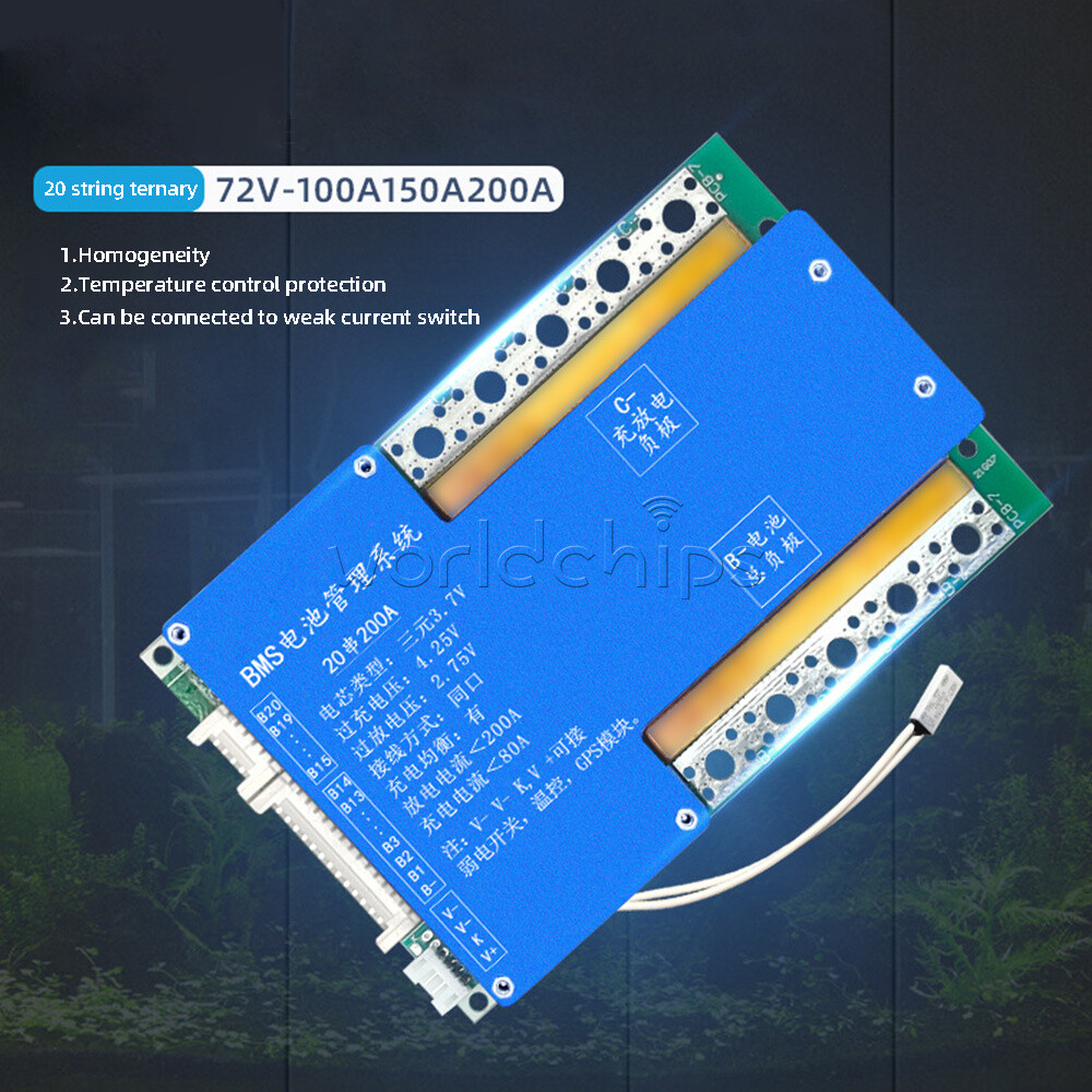 20S 72V 100/150/200A Lithium Battery Balancer Board BMS Battery Protection Board