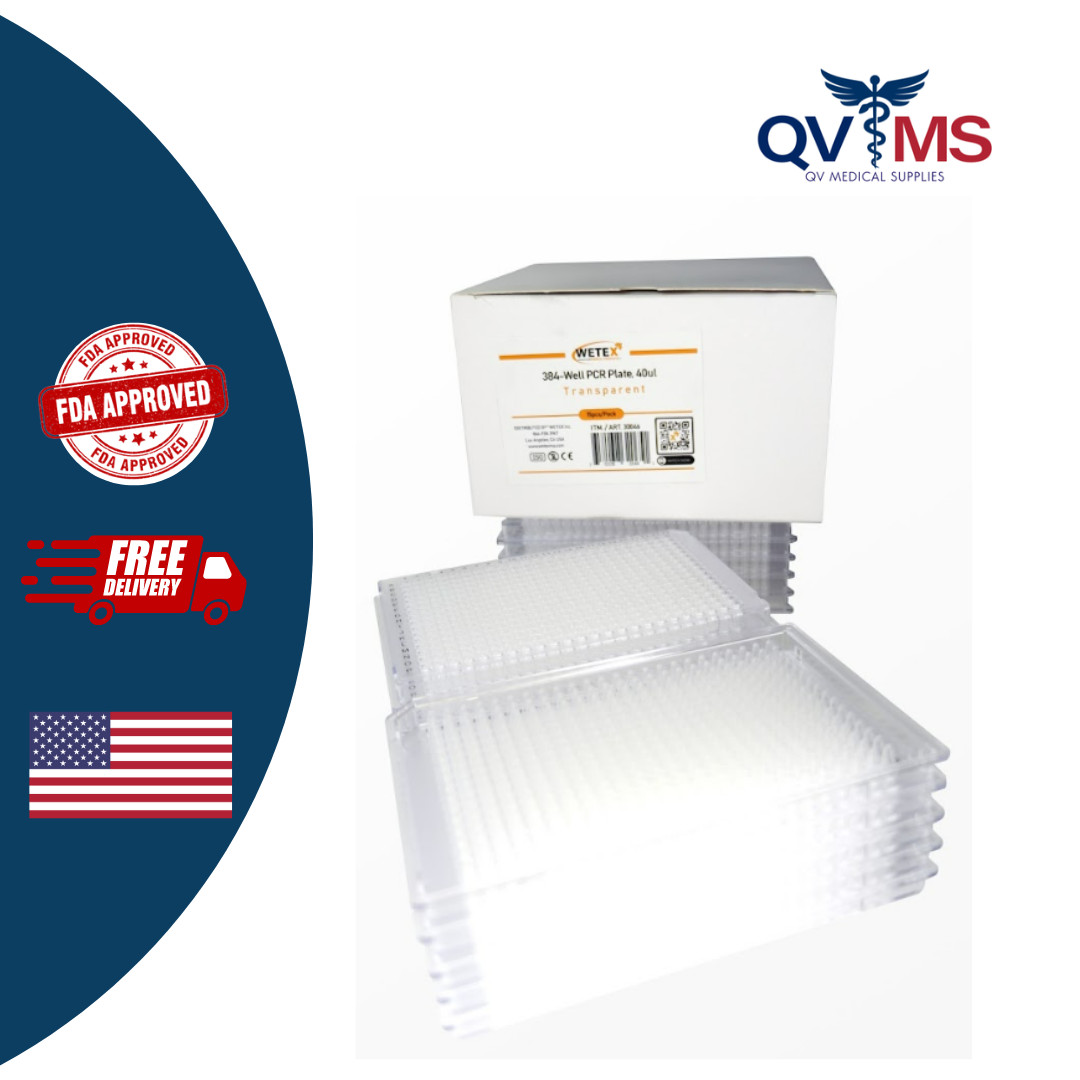 384 Well PCR Plate Microplate Flat Bottom Transparent 40 uL, 300pcs
