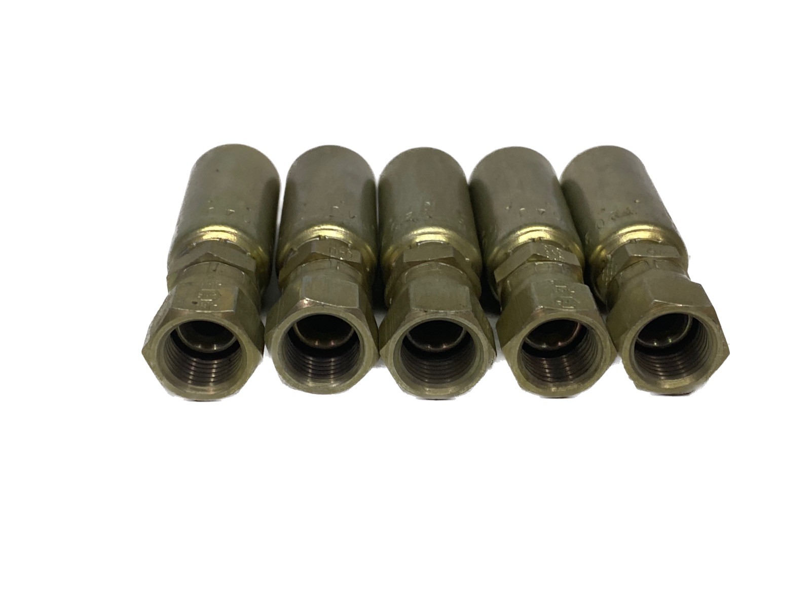 (5) NOS Weatherhead 1/4” Hose ID x 5/16” Female JIC Hose Crimp Fittings 04U-605