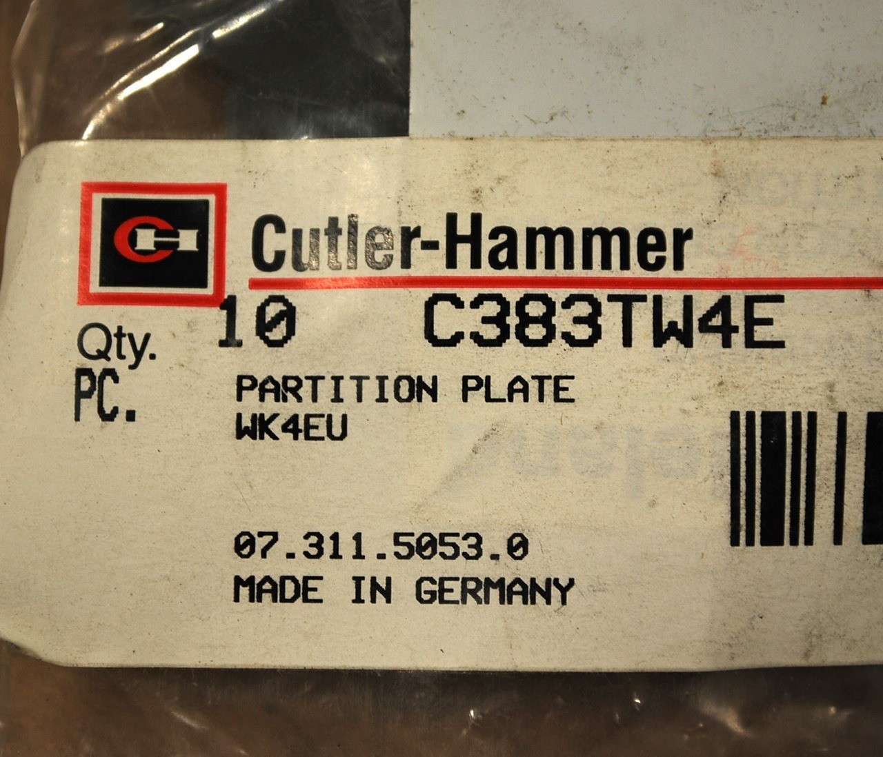 Cutler-Hammer C383TW4E Series B1 Partitions – 100 Pieces – NEW