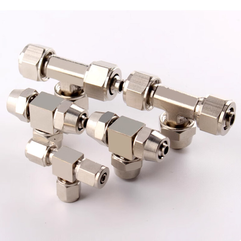 4/6/8/10/12/14/16mm Tube Tee Pneumatic Air Hose Coupler Fitting Quick Connectors