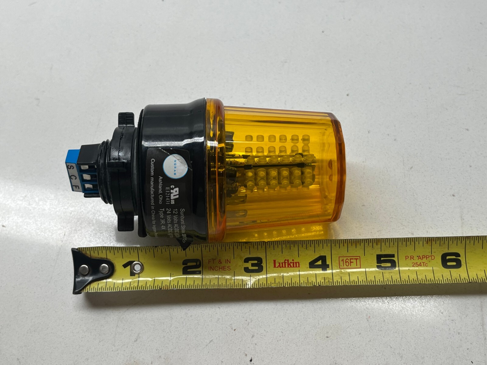 PAIR OF LED SUNBURST STROBE SBN1224AD YELLOW AND RED