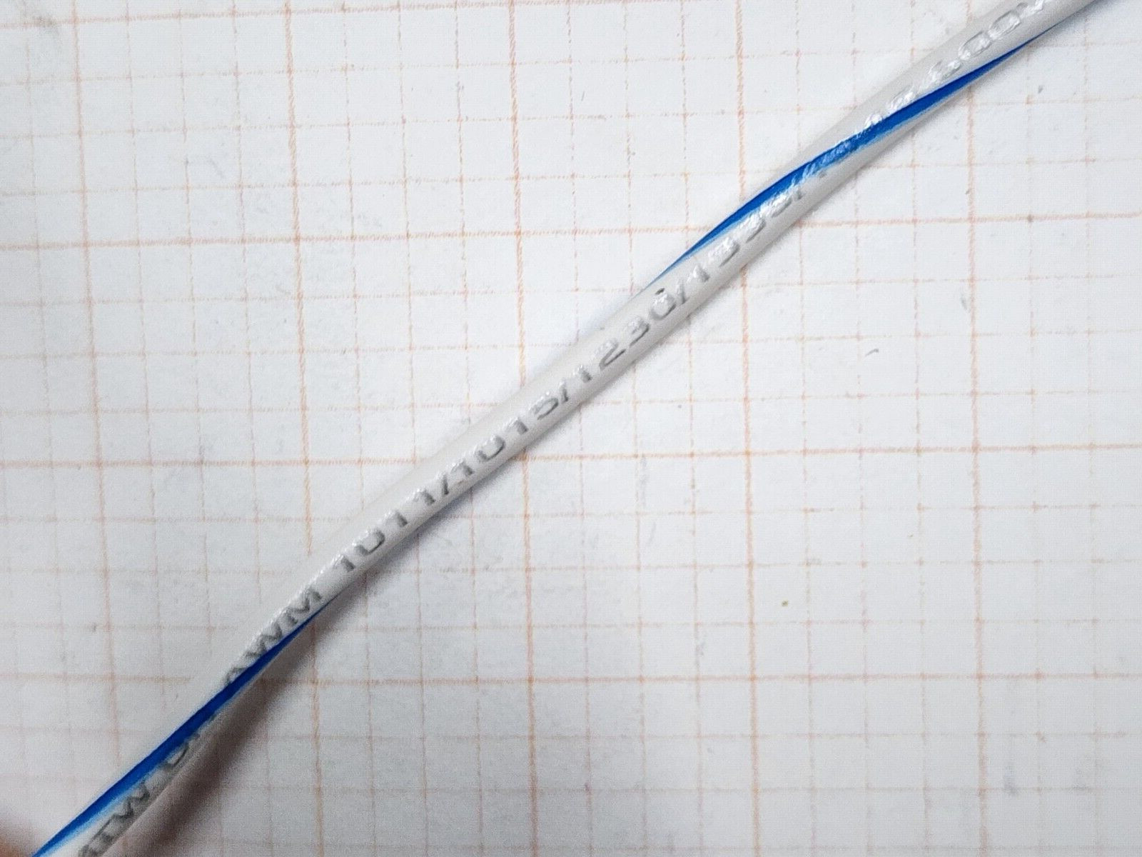 Southwire #18awg Stranded Bare Copper UL-1015 Lead Wire White w/ Blue /100ft