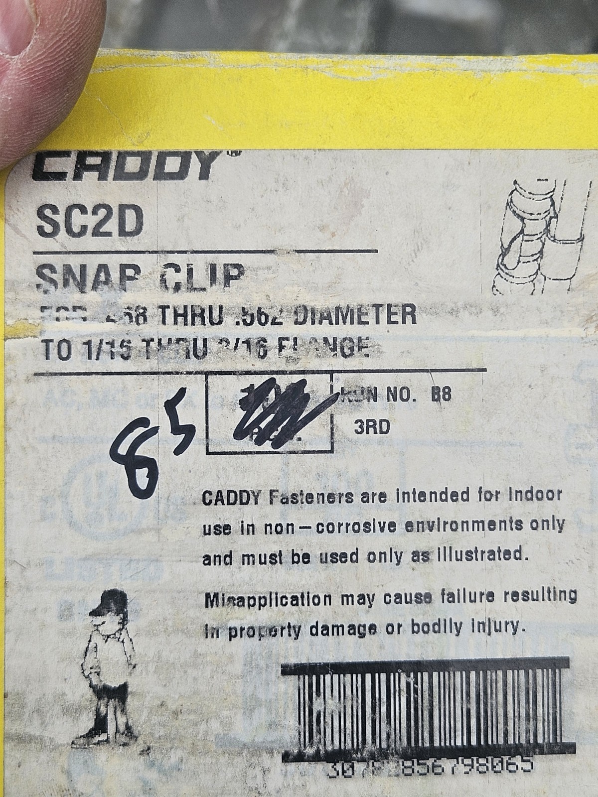 BOX OF 85 CADDY SC2D ERICO SC2D SNAP CLIP NOS SC2D FREE SHIPPING