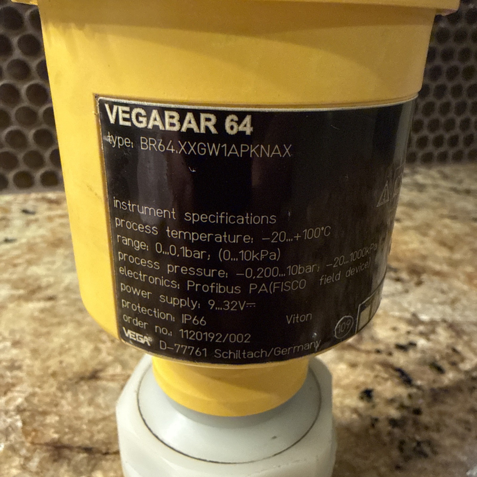 Vega Vegabar 64 Pressure Transmitter BR64.XXGW1APKNAX