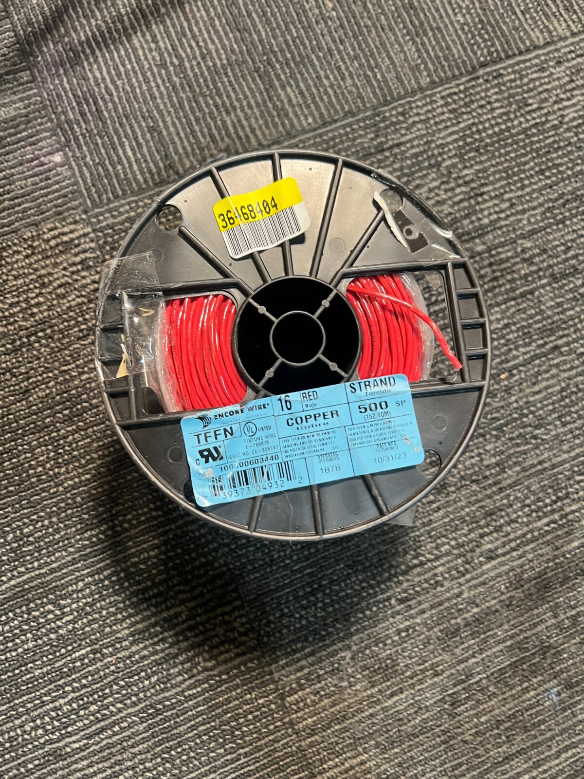 Encore Wire Copper Wire 106100603440 Red 600v 16 Strand 500ft TFFN