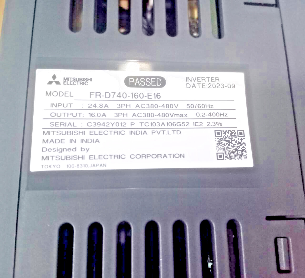 1PC- MITSUBISHI FR-D740-160-E16 Variable Frequency Drive 3 – Phase, 7.5 KW- NEW