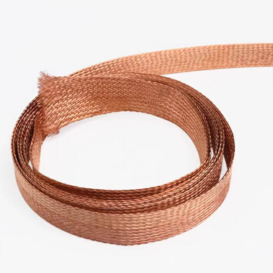 2-28mm Braided Ground Strap Copper Flat Braid Shielding Sleeve SingleWire 0.12mm