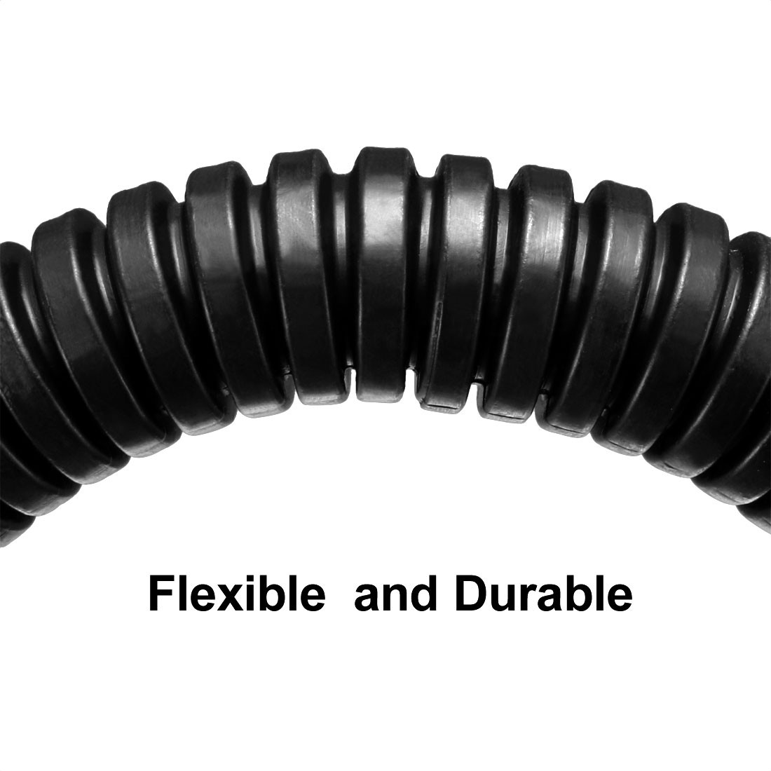 5.6 M 7×10 mm PP Flexible Corrugated Conduit Tube for Garden,Office Black