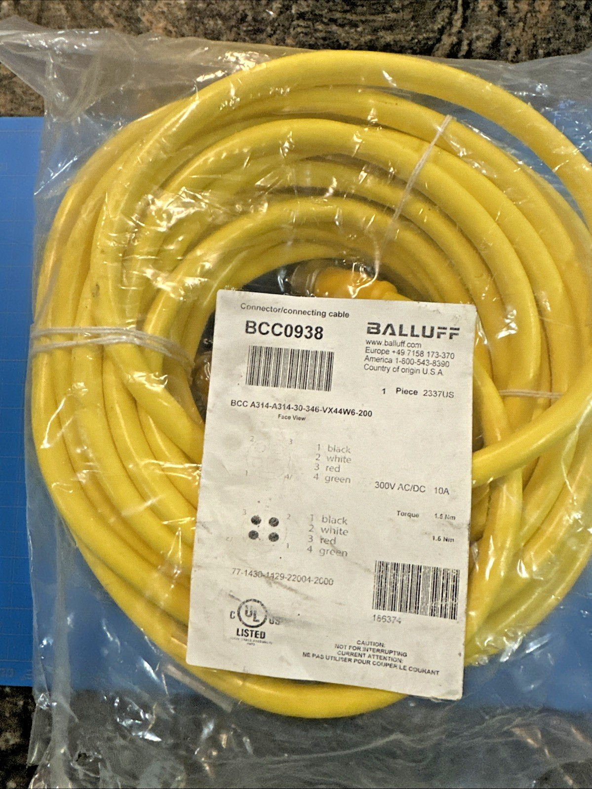 BALLUFF BCC A314-A314-30-346-VX44W6-200 / BCCA314A31430346VX44W6200 New