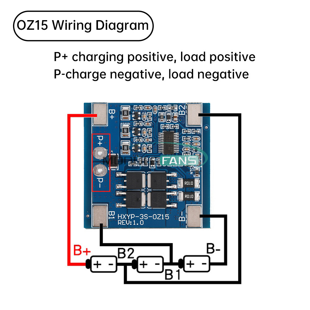 3S 12V 15/20/25/30A 18650 Li-ion Battery Charging Protection Board with Balance