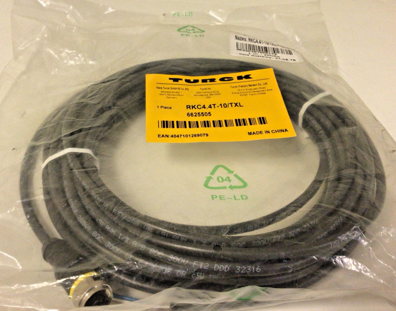 NEW, TURCK RKC4.4T-10/TXL PROXIMITY SWITCH SENSOR 6625505, FREE SHIPPING