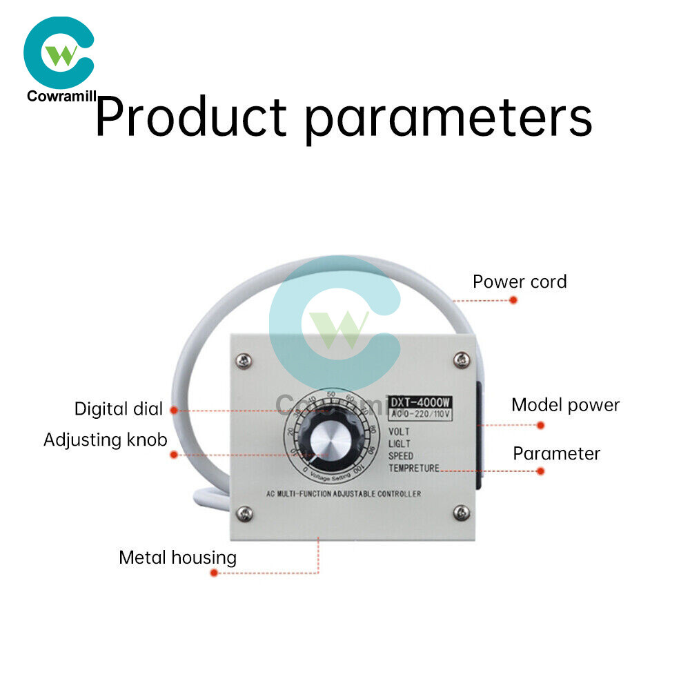 220V 4000W Adjustable Voltage Regulator Dimming SCR Temperature Speed Controller