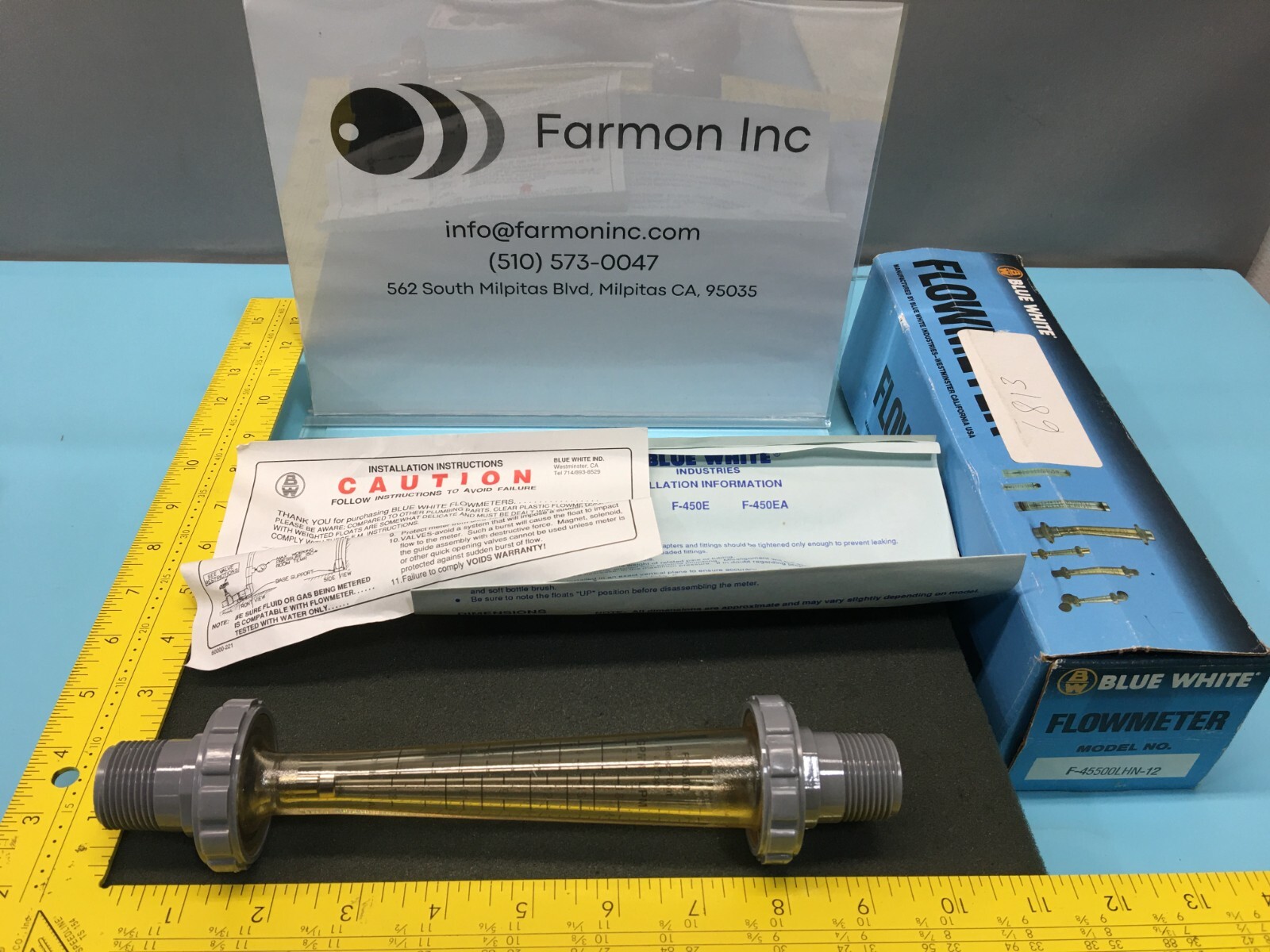 BLUE-WHITE F-45500LHN-12 FLOWMETER 0.5 – 5 GPM 1/2″ FPT, 127404
