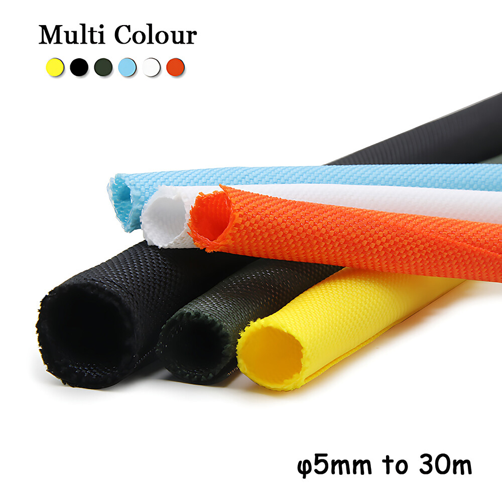 Split Braided Sleeving Tube Cable Wire Harnessing Sheathing Many Colours 3- 60mm