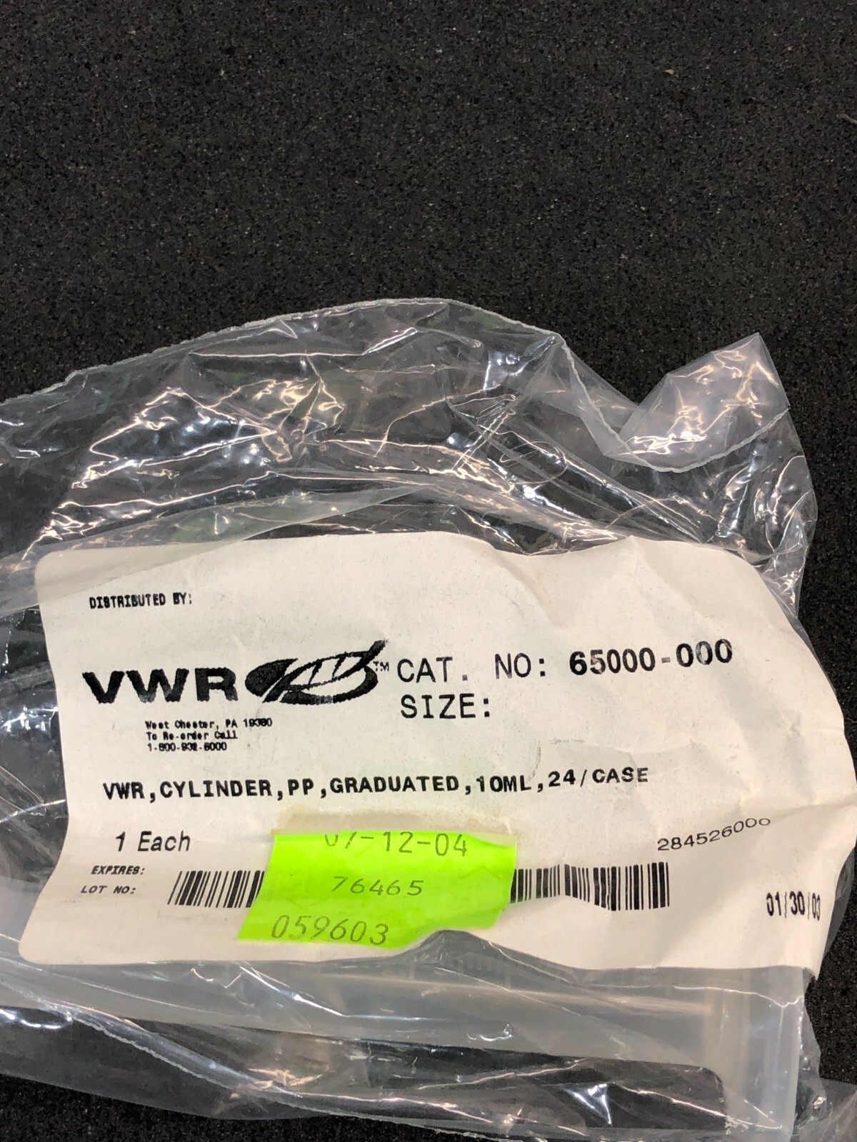 8 VWR 65000-000 CYLINDER, GRADUATED, 10ML, 24/CASE, 169185