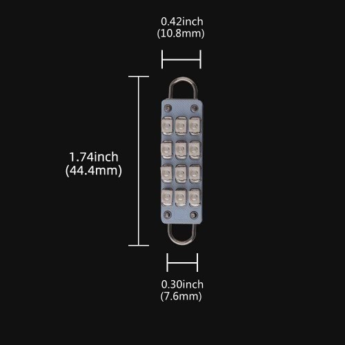 4x 44mm (1.73″) 12-SMD 1210/3528 Chip Rigid Loop Festoon LED Bulbs for Car Inter