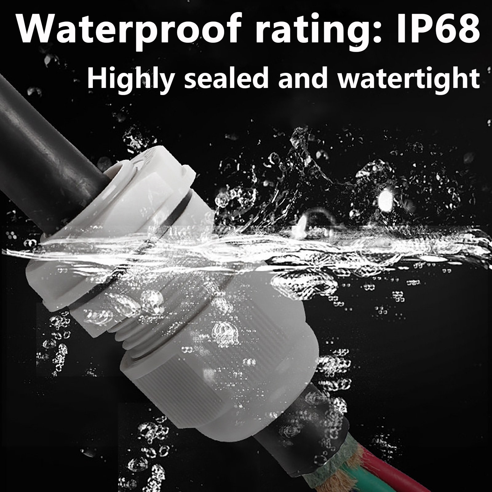 IP68 WATERPROOF CABLE GLAND COMPRESSION JUNCTION M12/14/16/18-M63 BLACK/WHITE