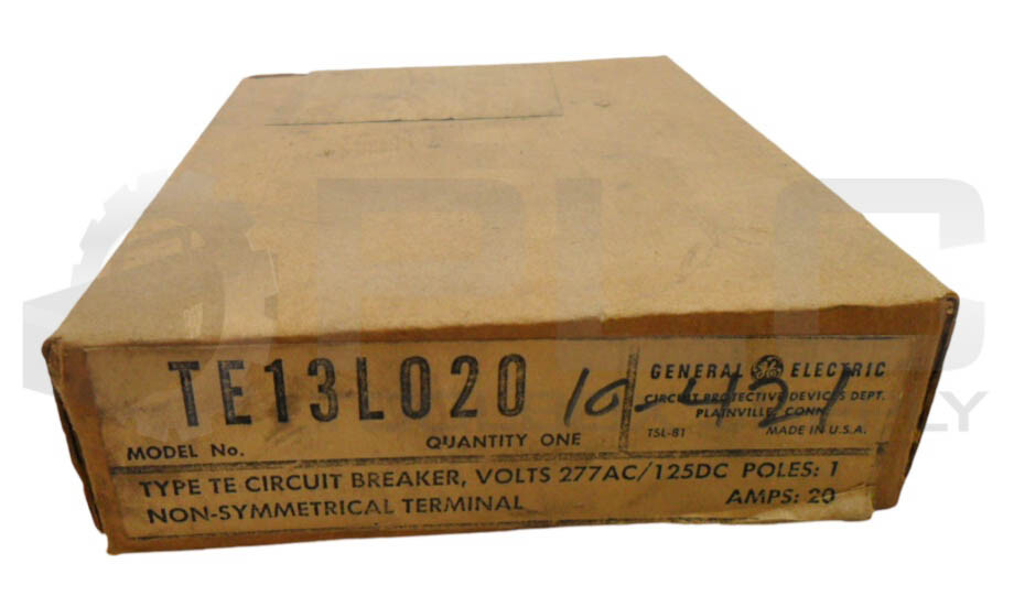 NEW GENERAL ELECTRIC TE13L020 CIRCUIT BREAKER TYPE TE 20A 277VAC 125VDC *READ*