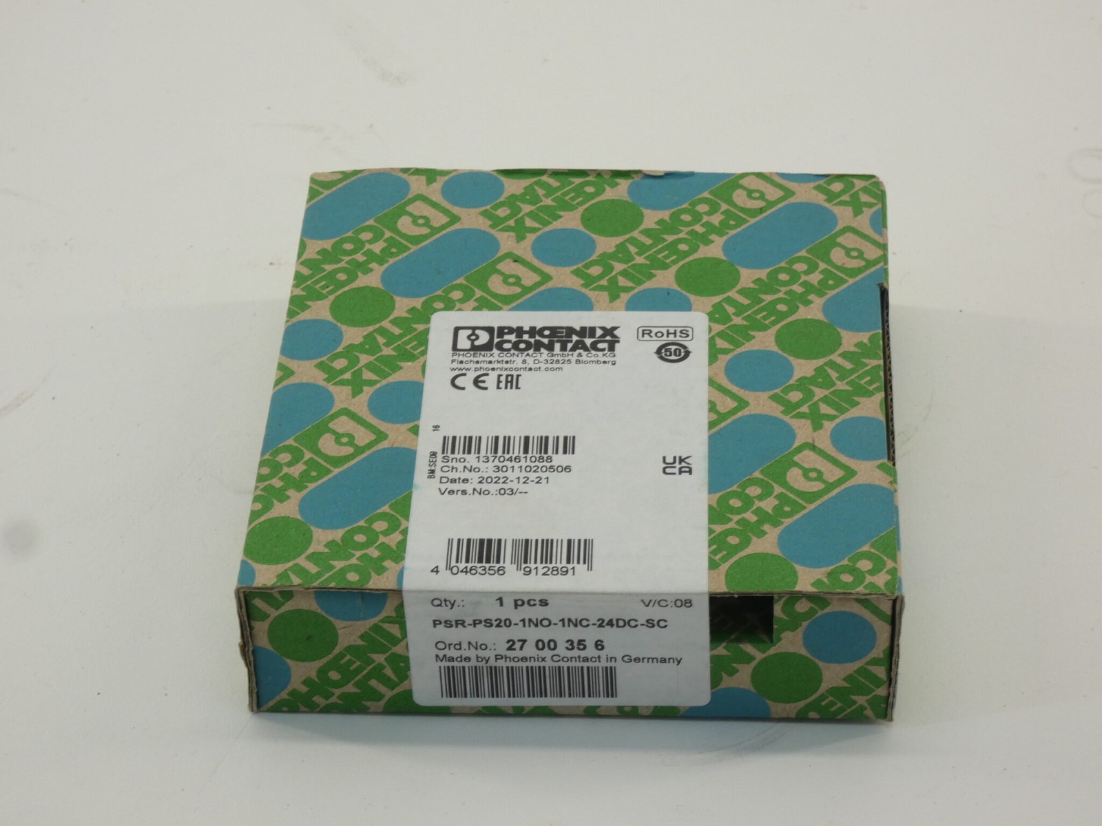Phoenix Contact PSR-PS20-1NO-1NC-24DC-SC Coupling Relay 2700356 – NEW Surplus!