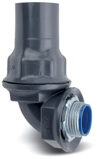 Ocal ST1/290-G, 1/2″, PVC Coated Steel, 90D Liquid Tight Conduit Connector, 1 pc