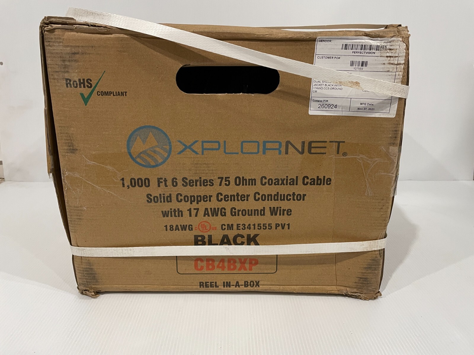 1000Ft Perfect Vision 6Series SC Dual Shield 60% PVC Jacket 18 AWG – NEW