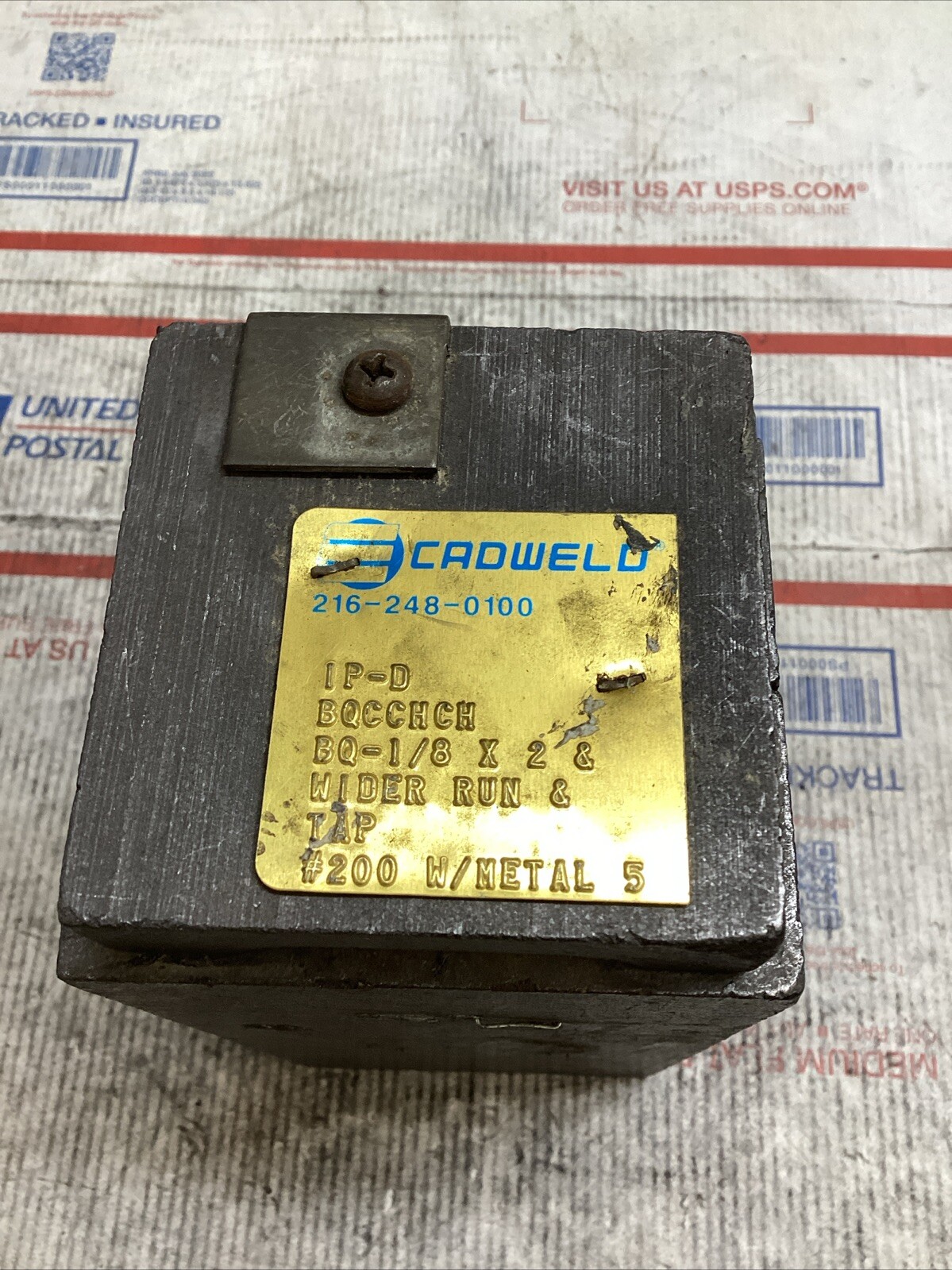 ERICO CADWELD IP-D BQCCHCH MOLD BQ-1/8 x2 RUN & TAP #200 CART ED4U 3295