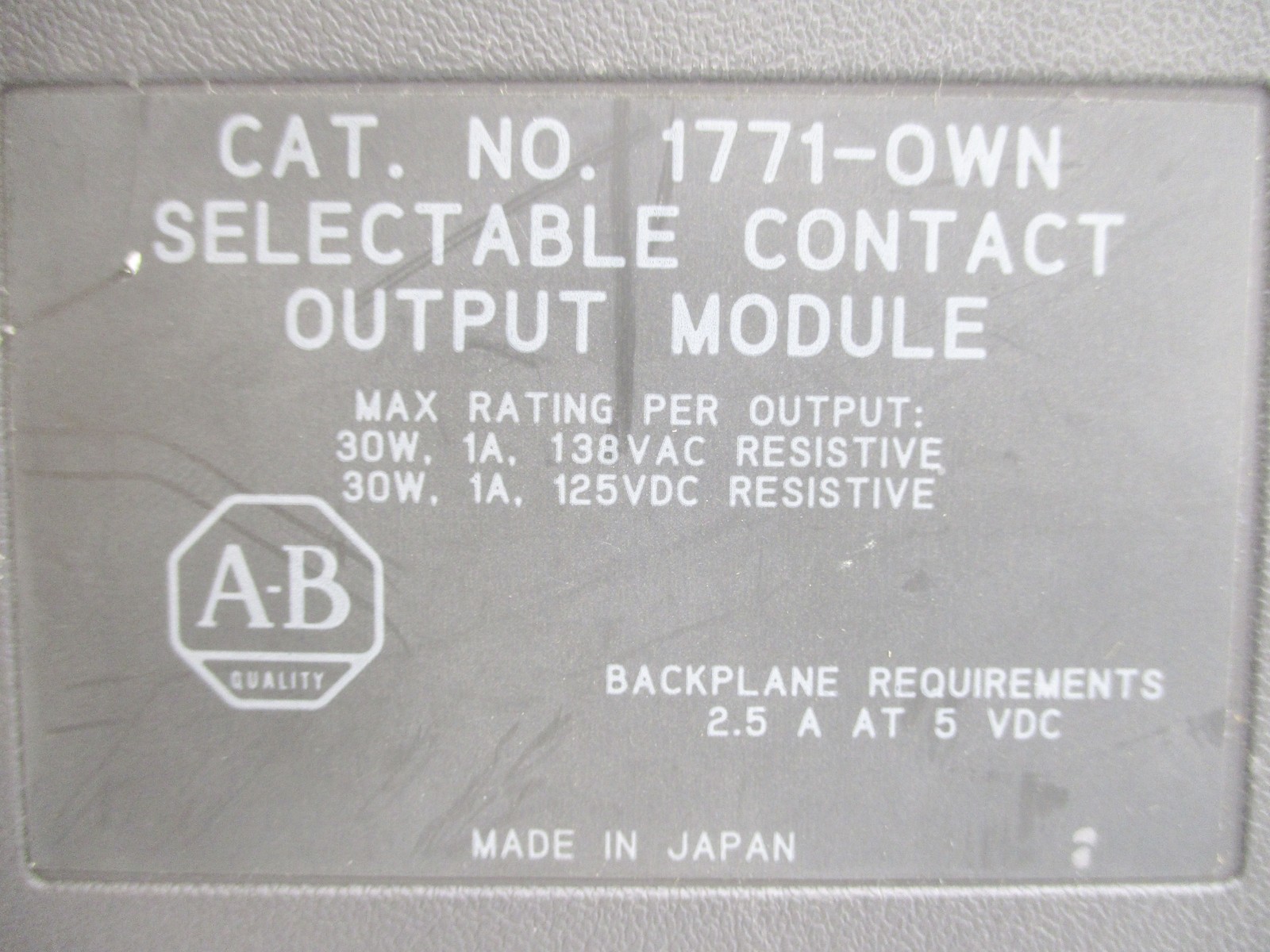 INDUSTRIAL SPARE PART 1771-OWN UNMP