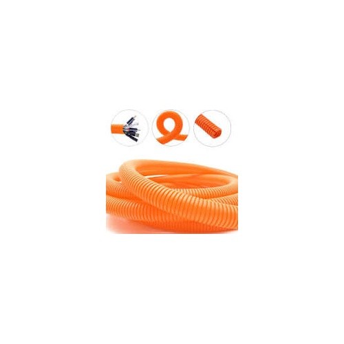 100′ 1/4″ 5mm orange split wire loom conduit polyethylene corrugated tubing