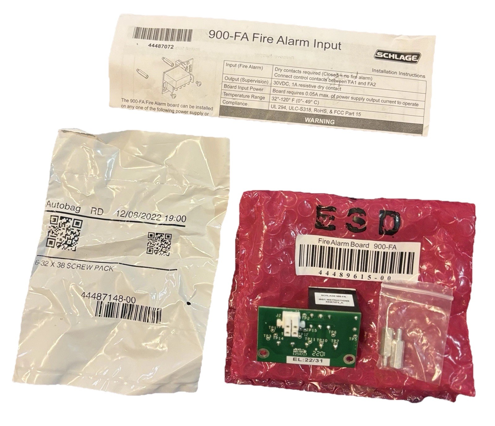 Lot Of (9) Schlage 900-FA Fire Alarm PCB Option Boards NEW