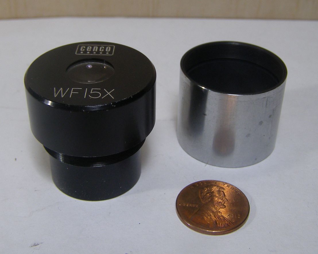 CENCO SINGLE EYEPIECE FOR MICROSCOPE HEAD .. W.F. 15X 1 COUNT.