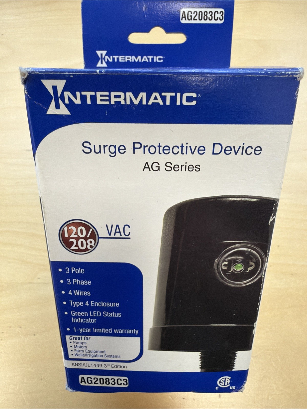 Intermatic AG2083C3 Surge Protector 120/208