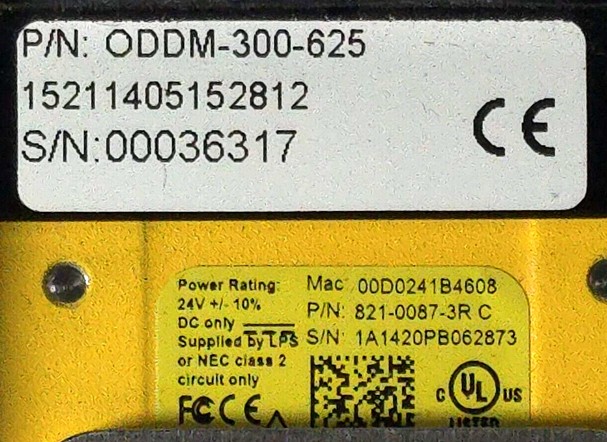 Cognex 821-0087-3R Barcode Reader Camera ~AND~ Smart Vision Lights ODDM-300-625