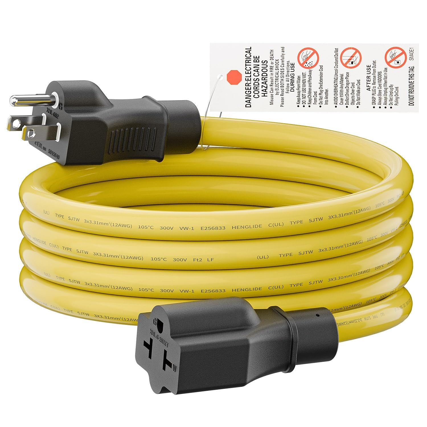 [6-Feet] 12AWG 15 Amp Household AC Plug to 20 Amp T Blade Adapter Cable, 5-15…