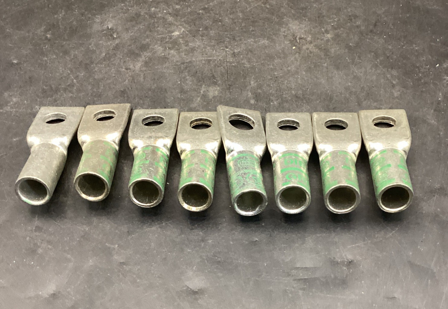 Box Of 8 Ilsco CRA-1 Compression Lug No.2 Green 5/16 hole