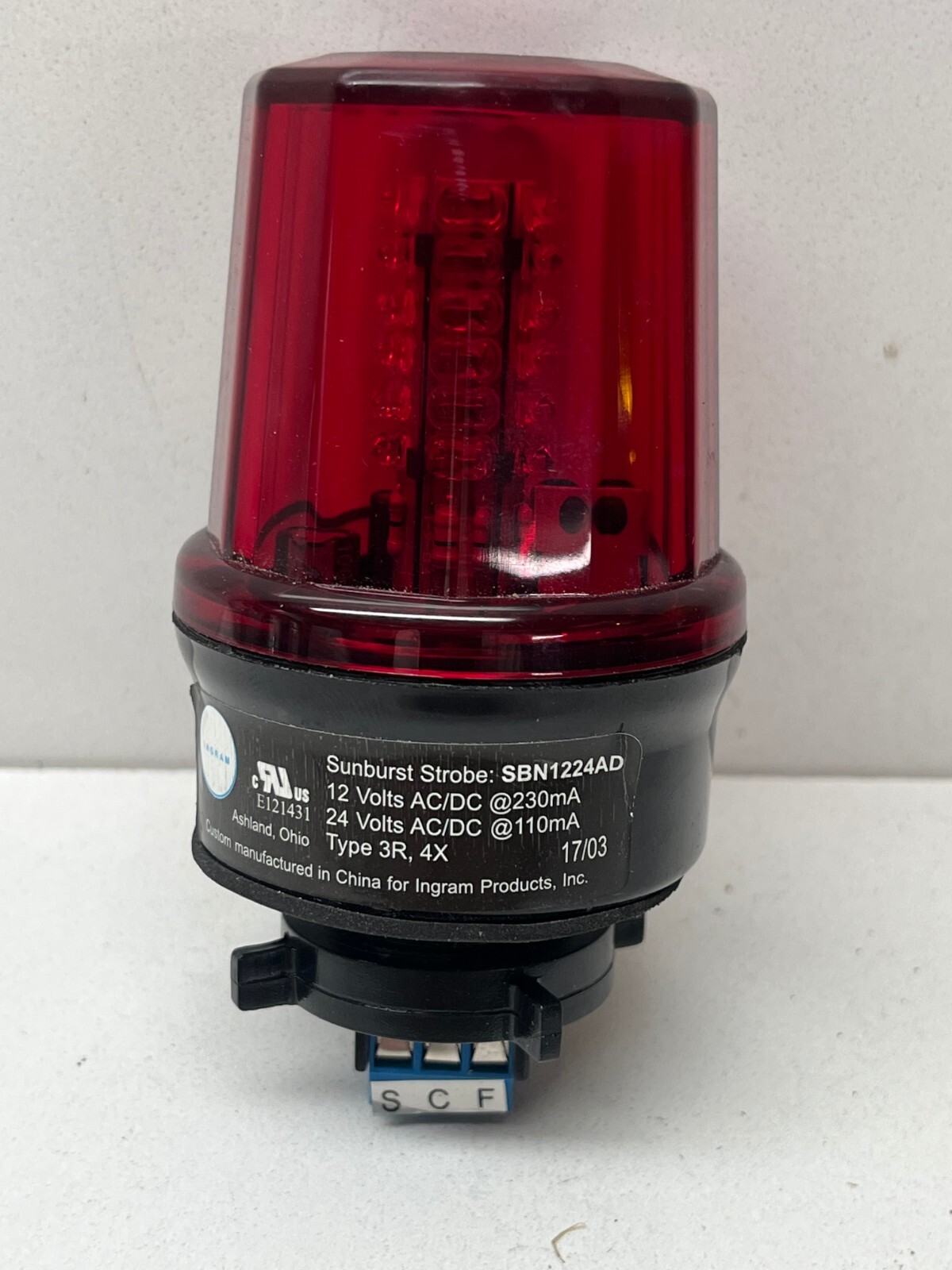 PAIR OF LED SUNBURST STROBE SBN1224AD YELLOW AND RED