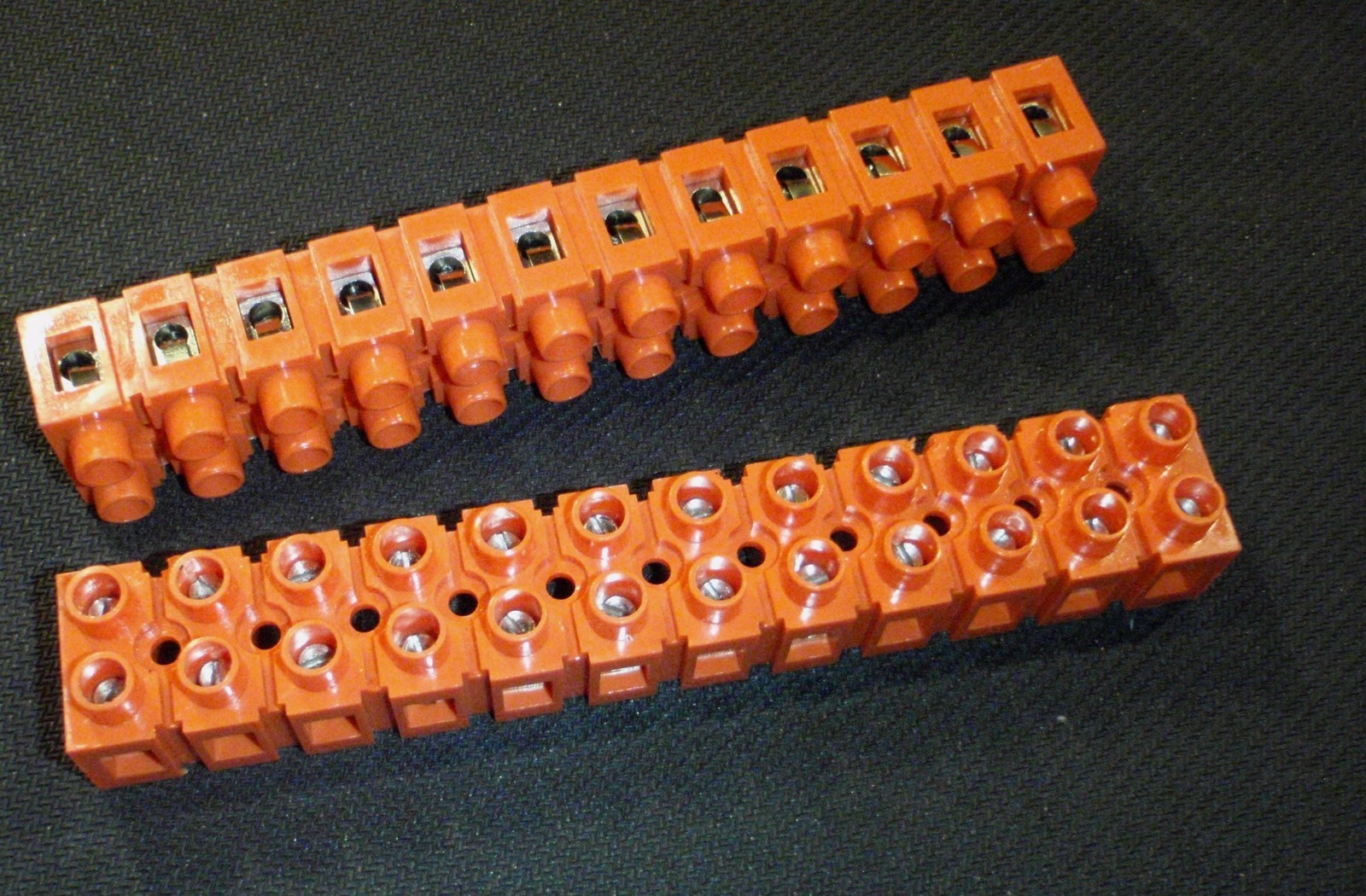 2PC WIRE TERMINAL BLOCK STRIP #22-12 AWG 12 POLE 25A H2519-12#ORANGE
